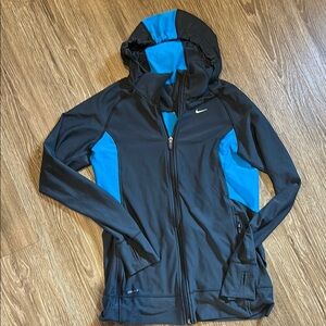 Nike Dark Gray and Blue Zip-Up Jacket
